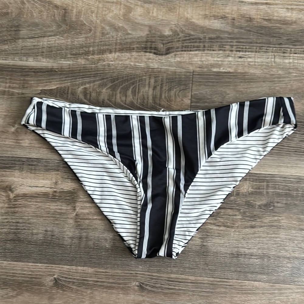 Striped Black and White rip curl Bikini Bottom